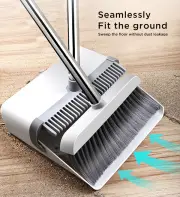 Joybos® Standing Dustpan and Broom for Indoor Lobby Office Kitchen Sweeping