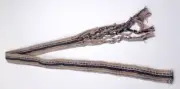 HANDWOVEN INKLE LOOM SASH / BELT 28" x 1" belt, one braided end cl88cr M9