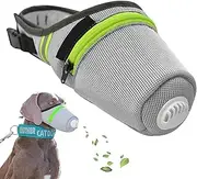 Dog Mask, Reusable Breathable Dogs Air Filter Masks, Gas Face Masks, Smoke Mask Respirator Adjustable Muzzle with Gas & Dust Filter for Small Large Dogs (Silver, L)