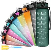 VEHGAL 1000 ML Capacity Plastic Water Bottle with Motivational Time Marker, Sipper Bottle With Straw for Adults, Kids, Water bottle for Outdoor, Cycling, Gym, Office, School and Home