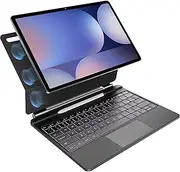 [HOU] Keyboard for Samsung Galaxy Tab S10+ Plus/S9+ Plus/S9 FE+ Plus/S8+ Plus/S7+ Plus/S7 FE 12.4" with Magnetic Case,Floating Cantilever,Multi-Function Trackpad,7 Colors Backlit,S Pen Holder,Black