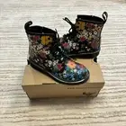 Dr Martens Floral Boots Womens US 5 Black Floral Mash Up 1460 BRAND NEW
