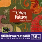 PROCREATE筆刷 THE CRAZY PAISLEY佩斯利抽象藝術手繪裝飾IPAD畫筆