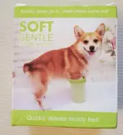 2 IN 1 DOG PAW WASHING SOFT GENTLE SILICONE BRISTLES- LIGHT BLUE- NEW IN BOX