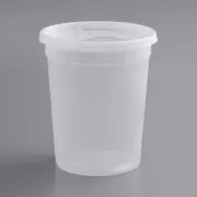 Choice Heavy Duty 32 oz. Microwavable Translucent Plastic Deli Container and Lid