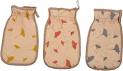 Vaguelly 3Pcs Supple Bathing Gloves Exfoliating Back Towel for Gentle Skin Cleaning Rich Foaming Experience for Daily Use and Skin Care
