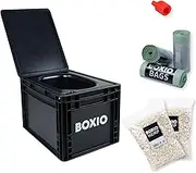 BOXIO Toilet Plus - Composting Toilet Starter Kit, Portable Toilet, Mini Camping Toilet: 14,7" x 11,8" x 11,0" Made in Germany.