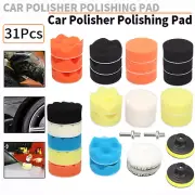 31Pcs 3'' Sponge Buff Buffing Polishing Pad Cleaning For Car Polisher Drill Tool