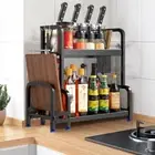 2 Tiers Kitchen Spice Rack Storage Organizer Seasoning Stand Shelf Countertop