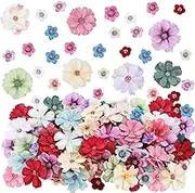 120Pcs Small Flowers for Crafts Spring Silk Fabric Floral Daisy Peony Floral Artificial Small Flower Heads for Wedding Home Decor Wreath Accessories DIY Decoration