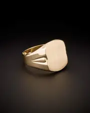 14K Italian Gold Cushion Signet Ring