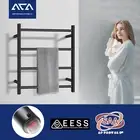 ACA Black Round Stainless Steel Electric Heated Towel Rack Ladder Warmer 4 Bars