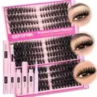Lash Clusters Kit Wispy Cluster Eyelash Extensions Kit Left Right Cat Eye Lashes