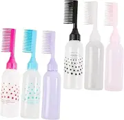 Baluue 6pcs Hair Dye Comb Bottle Hair Color Comb Hair Oils Oil Comb Applicator Bottle Hair Spray Bottle Temporary Hair Dye Hair Syrup Hair Bottle Applicator Comb Bottle Applicator Pe