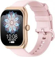 Smart Watch for Women Men,2.01" IPS Display, 3ATM Waterproof, HD Bluetooth Voice Call Pedometer Multi-Sport Modes&Women's Health Activity Tracker for Android iOS,Rose Gold Pink