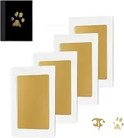 Inkless Pet Paw Print Kit,No-Mess Dog/Cat Nose & Paw Impression Set,Memorial Keepsake Cards, 2 Sizes, Quick-Dry & Vet-Safe (Gold, Medium-Large 4-Pack)