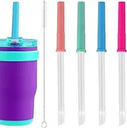 5pcs Replacement Straw Set Compatible with Reduce Coldee Kids Tumbler 14oz, Spill-Proof Silicone Kids Tumbler Straw Replacement BPA-Free Replacement Straw for Kids Cup