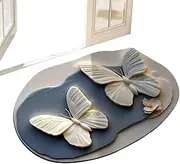 Butterfly Bath Mat,Quick-Drying Carpet | 3D Realistic Pattern Flower Butterfly Area Rug for Bedroom Non-Slip Carpet for Entryway Nursery Kids Room