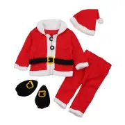 Christmas Cosplay Baby Girl Clothes Suit Red Newborn Velvet Baby Boy9367