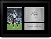 HWC Trading FR A4 Bruno Guimaraes Magpies Gifts Printed Signed Autograph Picture for Football Fans and Supporters - A4 Framed