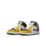 【NIKE 耐吉】運動鞋 女鞋 中大童 男鞋 AIR JORDAN 1 MID GS YELLOW OCHRE 黑黃 低筒 AJ 喬丹(DQ8423701)