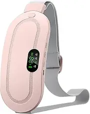 Portable Cordless Heating Pad Electric Waist Belt Device 3 Temperature Modes 4 Vibration Speeds for Back Pain Relief Belly Heating Pad Pink Approx. 18.5 * 8.5 * 2.5cm