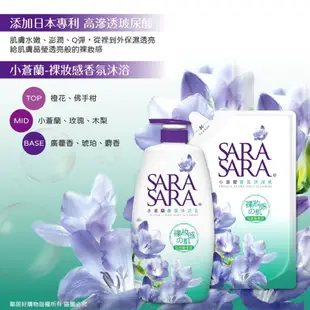 【SARA SARA莎啦莎啦】沐浴乳-(小蒼蘭香氛/玫瑰嫩白/櫻花彈力/撩心木蘭香/茉莉麝香)