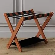 Guest Room Luggage Rack, Folding Suitcase Stand Luggage Rack Luggage Rack, Hotel Luggage Rack, Solid Wood Portable Folding Rack, Luggage Storage Rack, for Hotel Rooms (Color : Beige, Size :