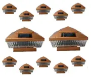Solar Post Cap Light 12 Pcs 4x4 Solar Copper Color Square 5 LED Bulb Fence Light
