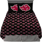 Franco Naruto Akatsuki Anime Bedding Super Soft Microfiber Queen Sheet Set, (Official Licensed Naruto Product)