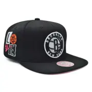 Brooklyn Nets ALL LOVE Mitchell & Ness NBA Exclusive Snapback Hat -Black/Pink