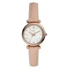 Fossil Carlie Mini Women's White Dial Beige Leather Band Analog Quatz Watch
