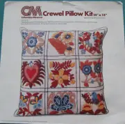 Vtg Columbia Minerva Crewel Pillow Kit 7815 FOLK ART AUTUMN - New