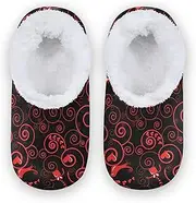 [Caihoyu] Kids Girls Boys Closed Back House Slippers Fuzzy Fleece Anti-Slip Rubber Sole Soft House Slippers Shoes Home Indoor