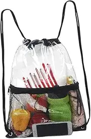 ROMISBABA 1Pc Drawstring Bath Bag Portable Large Capacity Beach Bag for Travel Fitness Foldable Toiletry Organizer Black
