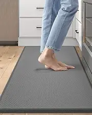 DEXI Anti Fatigue Kitchen Mat, Stain Resistant, 1.8cm Thick, Padded Cushioned Floor Comfort Mats for Home, Garage and Office Standing Desk, 51 x 99cm, Grey
