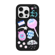 iPhone 16 Pro Impact Ring Stand Case MagSafe Compatible Y2K Collage