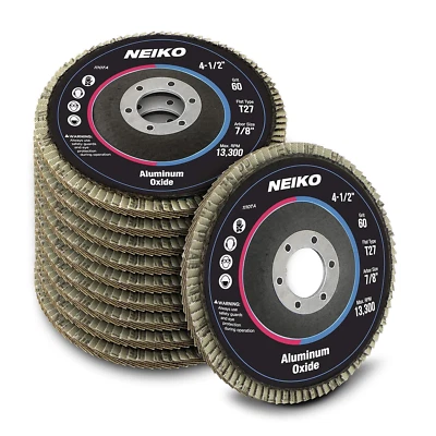 10 Pack 4-1/2" Aluminum Oxide Flap Discs, 60 Grit for Angle Grinder