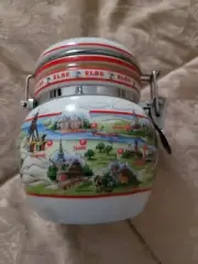 ARCO GERMANY, STORKES DECORATED PORCELAIN COFFEE/TEA CANISTER