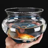 在飛比找樂天市場購物網優惠-買一送一生態魚缸 創意水培花器綠蘿 花邊生態透明 圓形玻璃 