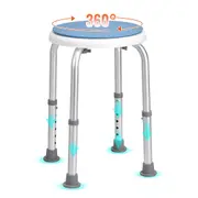 Shower Chair 360 Degree Rotating, Adjustable Height Shower Stool Seat, Bath Chair for Inside Shower or Tub, Non-Slip Bench Bathtub Seat Stool for Elderly Disabled Handicap, 136.08kgs