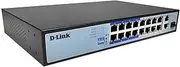 D-Link DES-F1018P-E 18-Port Unmanaged PoE Switch with 16 Ethernet Ports, inc 8 Long Reach 250m PoE+ Ports, Plus 2X Gigabit Uplink Ports with Combo SFP's - 150W PoE Budget, Plug & Play, VLAN, PoE Hub