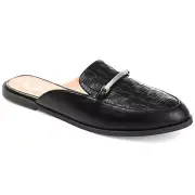 Journee Collection Women Rubee Slip On Mule Flats Size US 7.5M Black Croco