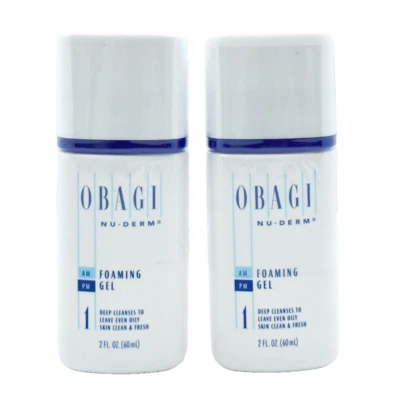 Obagi Nu-Derm Foaming Gel Facial Cleanser 2 fl oz/60 ml Travel Size [ 2-Pack]