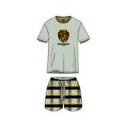 Mens Official AFL Richmond Tigers Size S-5XL Short Check Pyjamas PJS Set