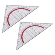 2pcs Triangle Ruler Square Set 90mm 45 Degrees Plastic Stationery Math Geometry