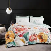 CleverPolly 100% Microfibre Reversible Quilt Cover Set – Ultra Soft, Durable & Easy-Care with Zipper Closure - Flora - Double