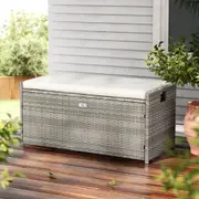 Grey Outdoor Storage Bench Box with Cushion