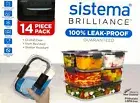 14Pc Sistema Brilliance Leakproof Food Storage Container Lunchbox Set