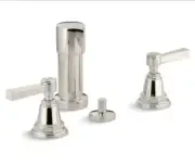 13142-4A-SN WS Pinstripe Pure Bidet Faucet Cross Handles Polished Nickel NEW
